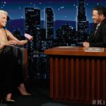 Hannah Waddingham Instagram - Had the best time @jimmykimmellive Real pinch me moment. Thanks for the cheeky biscuits! #jimmykimmel 11.35pm PST Jimmy Kimmel Live Studio