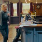 Hannah Waddingham Instagram - Just remembered I had this Little rehearsal video for our Christmas Ep written by the mighty & bloody lovely @joekellyjk47 in our gorgeous Richmond pub set with the best buskers in town🥰 & my beloved friend & double bass ninja @jeremy.swift.68 My natural habitat,whackin’ out a tune & trying to work out what the hell we’re gonna do with it!😂Thank you to @appletv & #tedlasso for encouraging me to have a play again. 🥰⚽️🍎