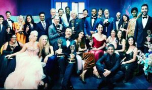 Hannah Waddingham Instagram - “That’ll do Pig,That’ll do”
❤️💙61 Emmy nominations over 3 seasons. 🥰 Thank you @televisionacad from the bottom of our devoted Greyhound hearts. Richmond forever. 🙏🏻