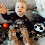 Heather Rae El Moussa Instagram - Pure joy. 🤍 Sharing a few little updates that make me smile: T’s a picky eater but loves hummus, fruit, peanut butter and almond butter He knows where his nose, hands, feet & tongue are. He gives kisses and hugs And is the happiest most loving angel all of the time 🥹 Newport Beach, California