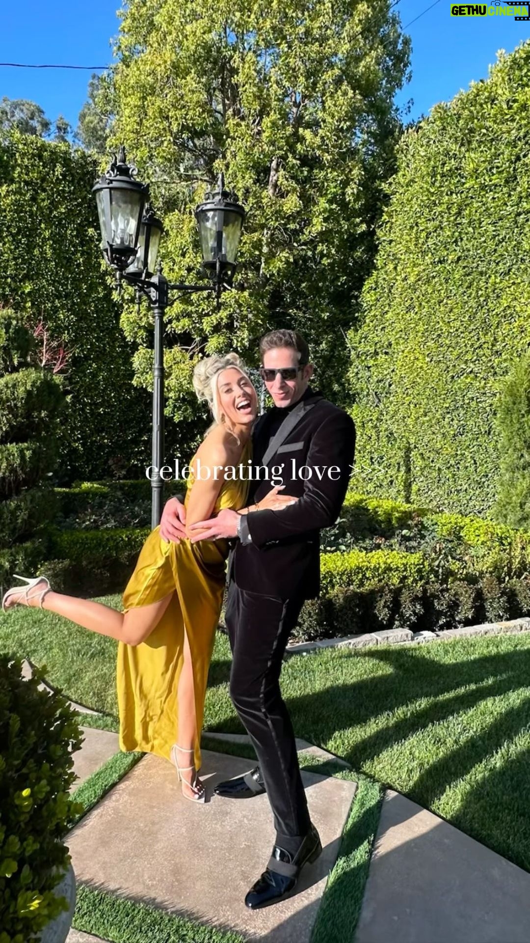 Heather Rae El Moussa Instagram - Weekend highlights: Tarek and I laughing, dancing, and celebrating love like there’s no tomorrow. 🥹 And just when we thought love couldn’t get any sweeter, our friends tied the knot! Cheers to unforgettable moments. 🥂💍
