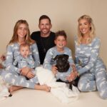 Heather Rae El Moussa Instagram - Our matching jammie tradition is one of our favorites and we got a little addition to the photo this year!! It’s Tristan Jay’s first holiday season so it was extra special and shockingly not chaotic 🤣🫣 Happy holidays from our imperfectly perfect family to yours, we hope it’s the best one yet 🎄