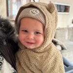 Heather Rae El Moussa Instagram - All bundled up 🤍 Tristan’s first Thanksgiving didn’t really go as planned 🥹 Our sweet bear came down with a bad cold, his first one ever, and of course we weren’t at home for it- we were in the mountains where I grew up and I’m not going to lie, this was definitely not how I saw his first Thanksgiving going. It was his first time being sick so it was stressful for me- a lot of long nights & I wasn’t sure how bad it was going to get. As a mama you feel sort of helpless because they can’t “tell” you how they feel. I’m so grateful that he’s feeling better & almost through it and that we were surrounded by our family for a little extra help, love, and support 🫶🏻 I know the holidays, for a lot of people, can be a little unexpected so if yours didn’t go as planned either- you’re definitely not alone but I hope everyone else had a happy & healthy Thanksgiving weekend 🤍