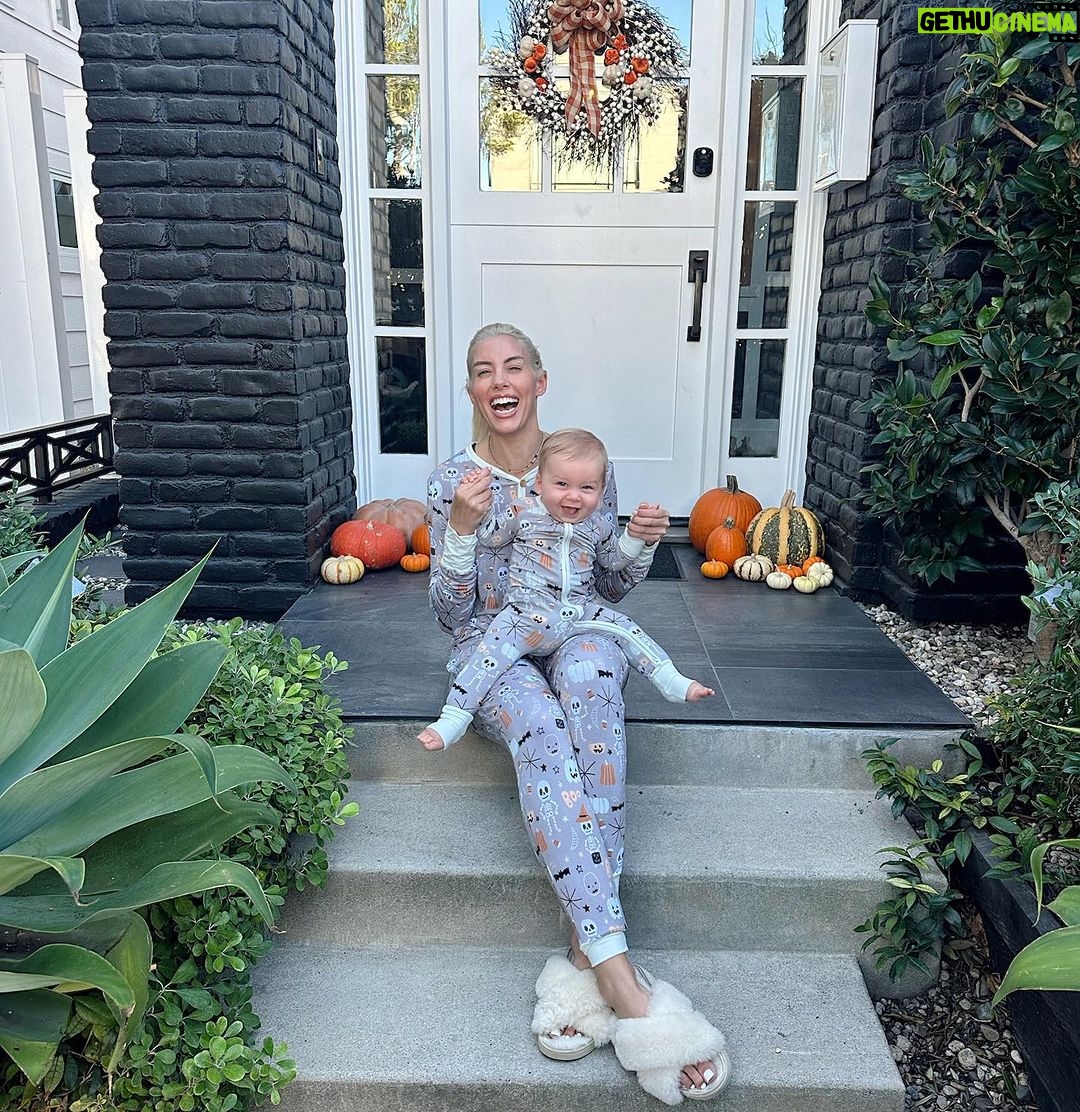 Heather Rae El Moussa Instagram - Our pumpkin 🥹🧸🤍 It’s Tristan Jay’s first Halloween 🎃 Any guesses what we are going to be? Newport Beach, California