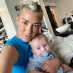 Heather Rae El Moussa Instagram - 50 shades of blue with my baby boy 🦋💙👼🏻🧢🌊🫶🏻 Newport Beach, California