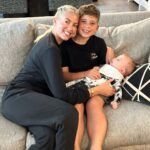 Heather Rae El Moussa Instagram - Brotherly love ❤️ Seeing Bray with Tristan is so cute. He’s more interactive with him now. In his cute sweet Bray voice “Hi Tristan” and He says I can’t wait until he can have avocado 🥑 with salt he’s going to love salt. lol Tristan stares and Bray & Bray will make these silly faces at him and he gets so excited. Love these boys so much 🤍