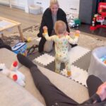 Heather Rae El Moussa Instagram - Guess who’s walking!!??? Ahhhhhhhh Here we go….Watch out world!! We are so proud of our little love, The most steps he’s taken is 8 now!!