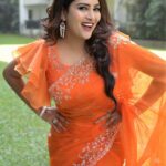 Himaja Instagram – 🧡
Saree Designed by @khwab.bykhushi