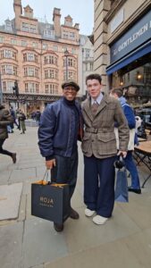 Ian Wright Instagram - Best dressed man in the West End today and he's a steam engine train driver as well. Had to get a pic with Charles 👌🏾🎄😎 Picadilly Central London