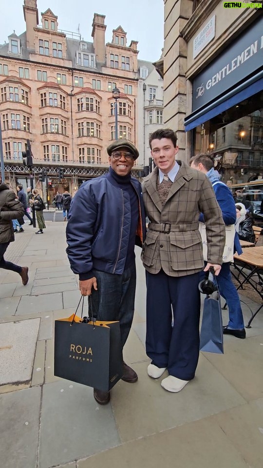 Ian Wright Instagram - Best dressed man in the West End today and he's a steam engine train driver as well. Had to get a pic with Charles 👌🏾🎄😎 Picadilly Central London