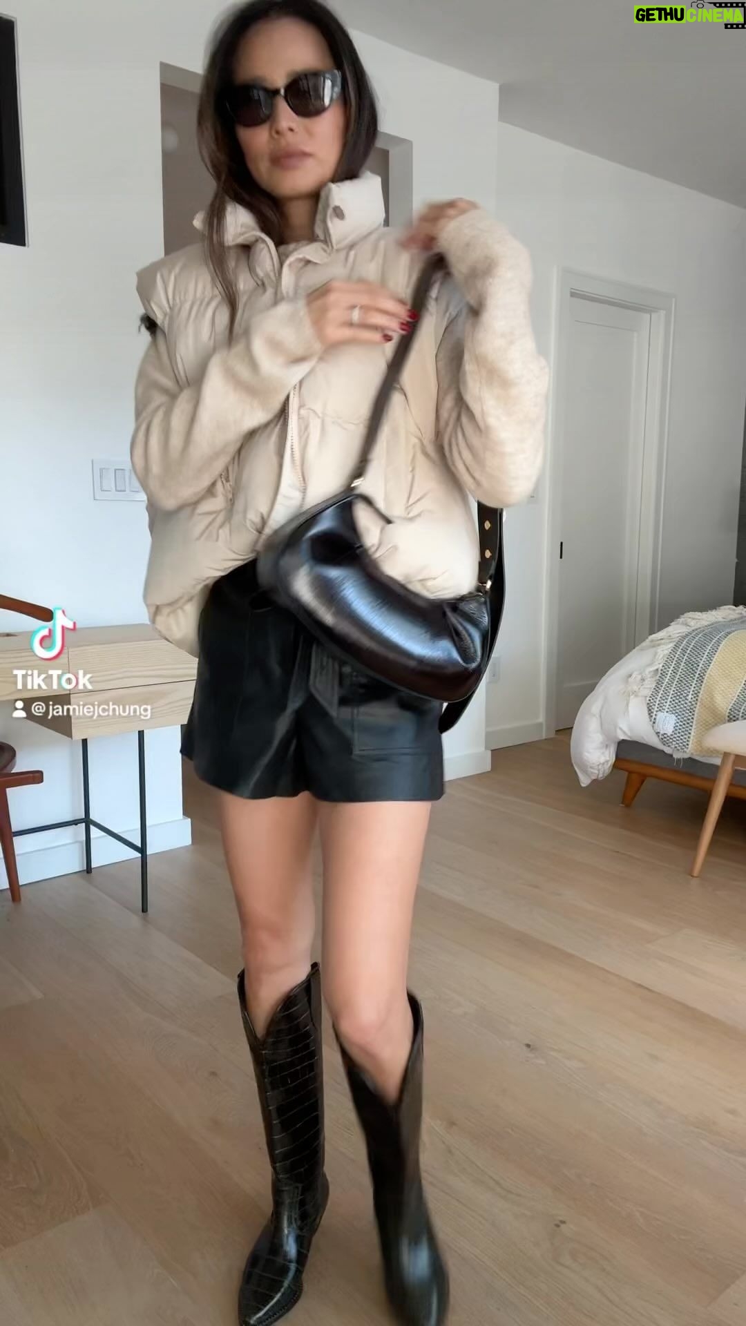 Jamie Chung Instagram - How I think I’ll dress for the day versus what I look like 5 x a week. 🤷🏻♀️