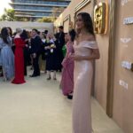 Jamie Chung Instagram - I love my community. Thank you for hosting a beautiful gala @goldhouseco celebrating AAPI legends! Looking back at the epic weekend while my son sits on my head. Last slide shows it all. @moniquelhuillier dress @alybarrmakeup glam