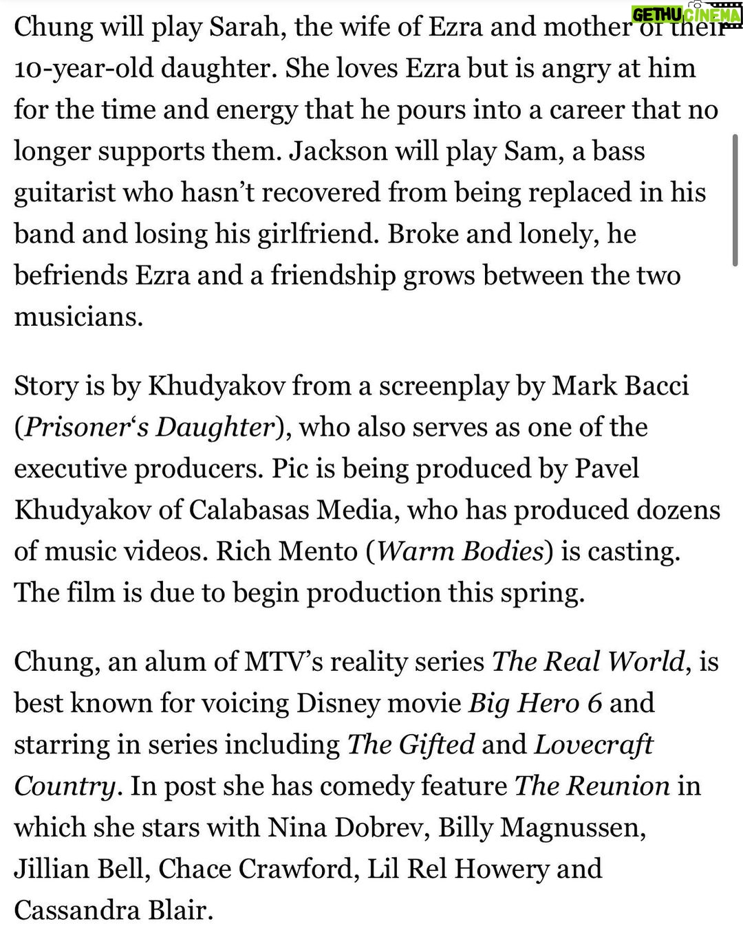 Jamie Chung Instagram - Very excited to join this talented and passionate group of film makers. And equally thrilled to be reunited with @abbiecornish 🥹