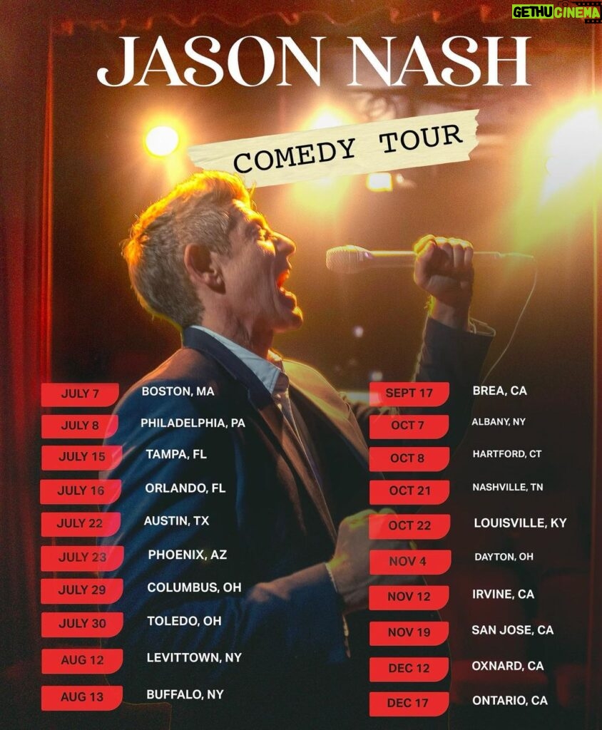 Jason Nash Instagram - I’m going on tour this summer! Come see me live! Link in bio!