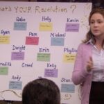 Jenna Fischer Instagram - What is your New Year’s Resolution? Pam would like to put it on the resolution board. Would you like to be a better husband AND boyfriend like Stanley? Or maybe you’d like to get more attention by any means necessary like Kelly? Or maybe just finish the living room like Oscar. This week on Office Ladies we are breaking down Season 7 Ultimatum. I’ve got my happy box ready! Link in bio to listen! @officeladiespod