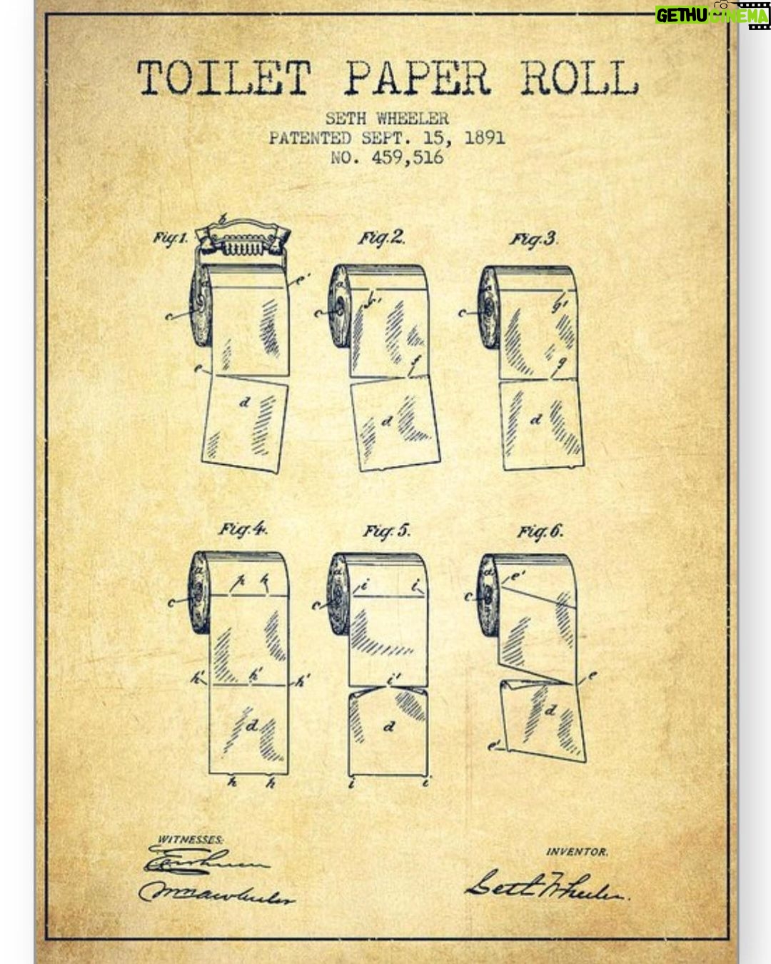 Jenna Fischer Instagram - Here it is everyone! PROOF that the toilet paper should hang OVER the roll. Today on @officeladiespod we deep dive the origins of toilet paper and @mostfunsam uncovers the patent application (see above) which should put the roll placement debate to rest. We are breaking down the Season 7 episode China. That’s the one where Michael realizes he’s smarter than Oscar…well, ACTUALLY…maybe not. And Dwight de-plys the toilet paper to save money. Link in bio to listen!