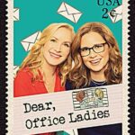 Jenna Fischer Instagram - Today is a big day for Office Ladies! We asked you to write us about your workplace dilemmas and today we are answering your letters! We are tackling when to say hello in a long hallway, how saving your sauce packets can make you most popular in the office, overshares on speakerphone, first time interview advice and more. Link in bio to listen! You can submit questions for future Dear Office Ladies over at officeladies.com @officeladiespod