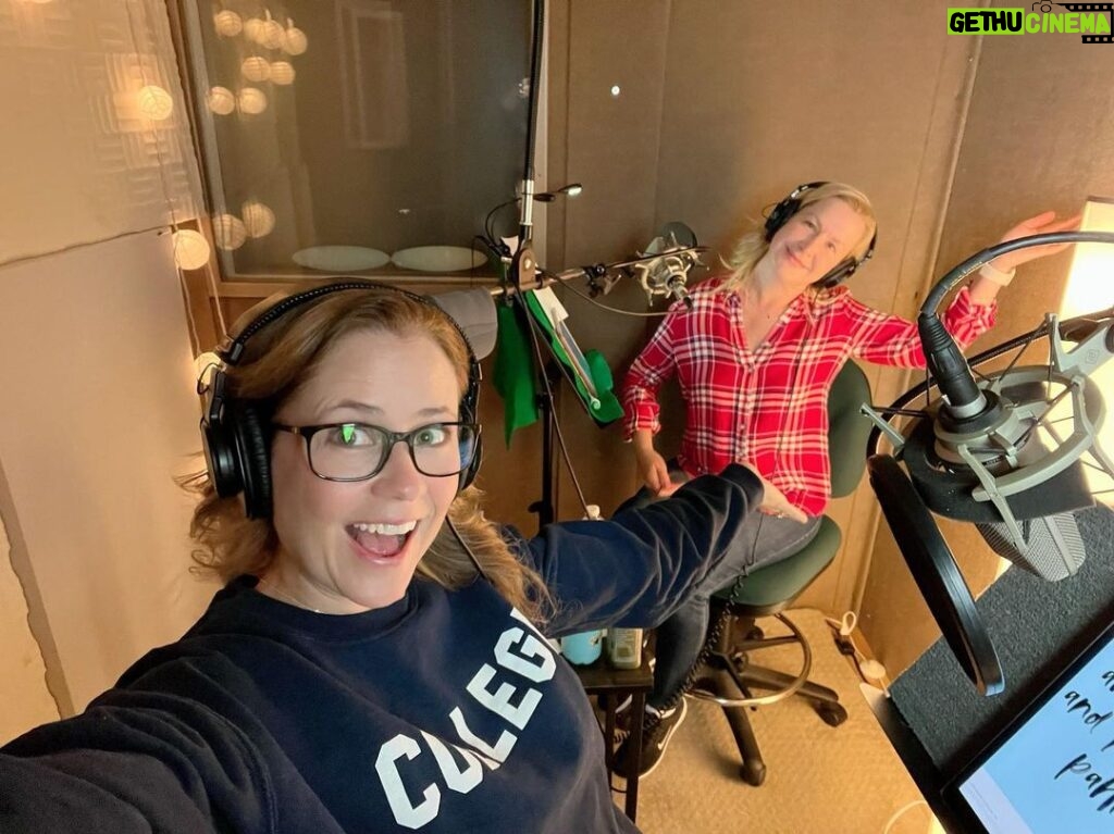 Jenna Fischer Instagram - We just dropped the first chapter of our The Office BFFs audiobook in the @officeladiespod feed! Check it out! You can find it wherever you listen to podcasts or on our website officeladies.com The audiobook is me and @angelakinsey reading our book along with some fun surprises…like a Foreword written and read by @rainnwilson exclusively for the audiobook! Plus, @edhelms plays banjo, @creedbratton and @therealkateflannery wrote songs and even the lovely @jennifer.garner pops in! The book and audiobook are out Tuesday May 17th. Just a few more days! 🎧📖