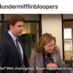Jenna Fischer Instagram – The paper was there all along! I guess Pam has no excuse not to go on a Double Date with Michael and her Mom. Oh this episode is so good! Thank you @dundermifflinbloopers for posting this blooper. I remember John was so funny in this scene I couldn’t keep it together. @angelakinsey and I have a lot of fun breaking down this episode on @officeladiespod today. If you were waiting for the episode where we finally do a deep dive on Penis Wine and Bagels…this is the one for you! Link in Bio!