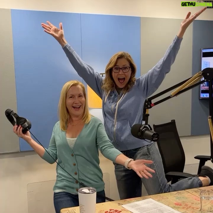 Jenna Fischer Instagram - Back in studio together!!! @angelakinsey @officeladiespod