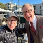 Jenna Fischer Instagram - I’m eating breakfast and I see a dapper gentleman walk by in an impeccable suit. I thought, “That can only be one person!” And I was right. Hello @paulfeig maker of the funniest shows and finest Gin. What fun to run into you! Seriously guys…his gin is incredible. Check it out! Artingstall’s Gin @therake @artingstallsgin
