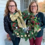 Jenna Fischer Instagram - Homemade gifts from my Mom and Dad! My Mom made the wreath, my Dad made the wooden Snowman. Aren’t they the best!!? Get ready St. Louis because my Dad is going to spend this year making more Snowmen and my Mom and sister are going to take them to local art/craft fairs. They are the cutest!! ❤️🎁🎄