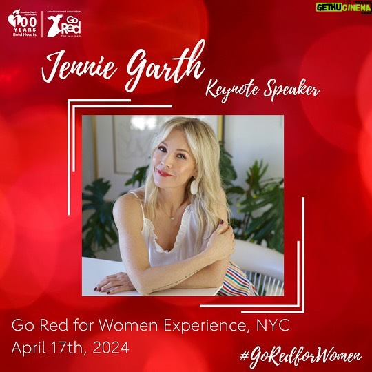 Jennie Garth Instagram - ❤️❤️ I’m so honored that I will be the keynote speaker at NYC’s Go Red for Women Experience on April 17th! Join me and New York City’s amazing volunteers and supporters as we celebrate 20 years of Go Red and continue raising awareness of women’s #1 health risk. Head to www.heart.org/NYCGoRed (http://www.heart.org/NYCGoRed)  to learn more and buy tickets! 🖤JG #GoRedforWomen #hearthealth #love