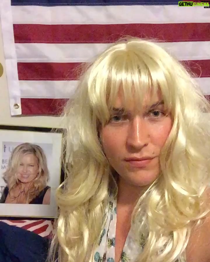 Jennifer Coolidge Instagram - I know the Fourth of July has passed but I can't get enough of this! @thefakebryor, you're spot on too! #legallyblonde #paulettecontest #pauletteaudition