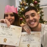 Jess Conte Instagram – happy new year!!! 🥲🥳 i’ve had the best few weeks relaxing, unplugging & spending quality time with my family. it’s been so so good 💛 also, we had family awards on christmas, swipe to see what gabe and i won 🤦🏼‍♀️😂