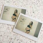 Jess Conte Instagram - nine months in, nine months out… already 🥲🤍 being your mumma is my greatest joy (it’s funny looking back at this first picture of my bump polaroids - it was going to be my “happy due date, ready whenever you are” post haha but then she decided to come right on time 🙈)