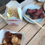 Jessica Barden Instagram - Tonight we are featuring @jamiepatricof favourite New York style Sichuan joint @genghiscohenla . I come here for the fried rice and all things shrimp, I also love their green beans, very crunchy and fresh! But of course everything is good and when it’s not covid time you can come here and get cocktails, listen to live music and just be a part of civilisation and share a space with strangers who all deep down have the same fears and dreams as you. Yay real life! The pink and black tiles of @genghiscohenla are an iconic sight as you drive around West Hollywood, you have probably driven past this place everyday! We ordered through @caviar which is why i am not masked up this time, just wanted to get a picture of the very pleasing pink and black tiles for you and document me wearing sunglasses that shockingly are not @gucci 😱 but in the past have used any of the well known take out apps and also called in to them directly! It’s a really great spot! Genghis Cohen
