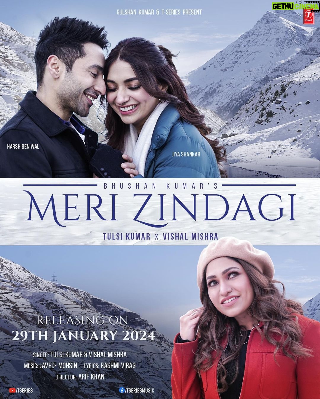 Jiya Shankar Instagram - Opening my heart to the boundless possibilities of love. #MeriZindagi ❤️🎶❄️ #tseries #BhushanKumar @tseries.official @tulsikumar15 @VishalMishraOfficial @harshbeniwal @javedmohsin_official @therashmivirag @arifkhan09