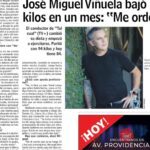 José Miguel Viñuela Instagram – Siempre he tenido q lidiar con los kilos de más.. Ha sido una lucha constante, pero esta bajada tiene una gran explicación: Salud
El 11 de febrero pasado haciendo el Festival de Talca me costó mucho abrocharme los zapatos y cuando me reincorporè me costò respirar..
Ahí dije se acabò, quiero ver a mis hijos crecer y poder estar con energías para ellos. Ese día decidí en primer lugar no volver a tomar ni un solo trago y en segundo hacer un plan de alimentación q me ordenara y me cambiara la vida donde incluí el ayuno intermitente por 16 horas. Aunque no lo crean los resultados han sido increíbles!!! Pero para esto, tuve q sacrificar el resto del verano sin comer azúcar ni tomar nada, ni siquiera una copa de vino. A esto le agreguè caminar 10 km diarios o jugar pádel dos a 3 veces por semana.
Para los q me preguntan siempre espero les sirva pero si lo hacen pregunten a un especialista.
Muchas gracias @lungram por la entrevista 
#salud #bienestar #plandealimentacion