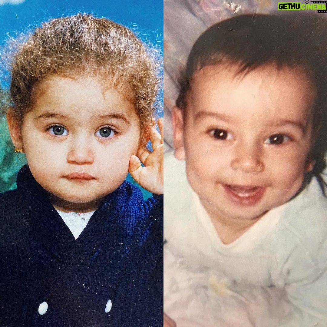 Kamila Tir-Abdelali Instagram - Parfois j’essaie de m’imaginer à quoi il va ressembler en regardant des photos de nous bébés mais c’est trop dur de définir son visage lol. En tout cas une chose est sûre, c’est qu’il aura des bonnes joues comme ses parents @noreofficiel lol 🥰👶🏻🤍