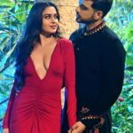 Karan Kundrra Instagram - When you’re with the right person.. there are no challenges in love ❤️‍🔥Don’t Forget to watch #TemptationIslandIndia with my own little red hot temptation @tejasswiprakash tonight at 8 only on @officialjiocinema Outfit: @bharat_reshma