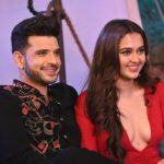 Karan Kundrra Instagram - When you’re with the right person.. there are no challenges in love ❤️‍🔥Don’t Forget to watch #TemptationIslandIndia with my own little red hot temptation @tejasswiprakash tonight at 8 only on @officialjiocinema Outfit: @bharat_reshma