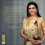 Karishma Tanna Instagram - Karishma Tanna’s exceptional contributions and unwavering dedication to Indian Cinema have unequivocally distinguished her in the industry Her commitment and expertise align seamlessly with the values and standards upheld by the Father of Indian Cinema. May she continue to serve the society with the same zeal and enthusiasm Karishma Tanna wins the Critics Best Actress in a Web Series Award at Dadasaheb Phalke International Film Festival Awards 2024 for "Scoop" @karishmaktanna #karishmatanna #scoop #critics #dpiff #dpiff2024