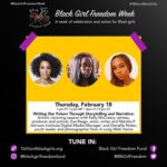 Kelly McCreary Instagram - I got next! Tomorrow, I will be in conversation with some young women who really inspire me, Danielle Nolen and Eva Reign. We’ll discuss their artistry and the power of storytelling when it comes to imagining the futures of black girls. I CANNOT WAIT!! Join us!!! #1billion4blackgirls #blackgirlmagic #blackgirlfreedomweek