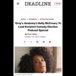 Kelly McCreary Instagram - Just found out it’s #NationalBossesDay... Perfect timing to tell y’all about Jeannine Hamilton, the BOSS I got to bring to life in WEDNESDAY MORNING, a super dope podcast event I’m so excited about. Jeannine is a purpose-driven woman, with a vision for her community that she will give up everything to realize. Her passion lit a fire in me... • @wednesdaymorningpodcast is a political satire about values and compromises, family and community cooked up by the brilliant duo @petechatmon @candicesanchezmcfarlane! Follow Jeannine on the journey when the podcast drops, Wednesday 10/21! More details to come...