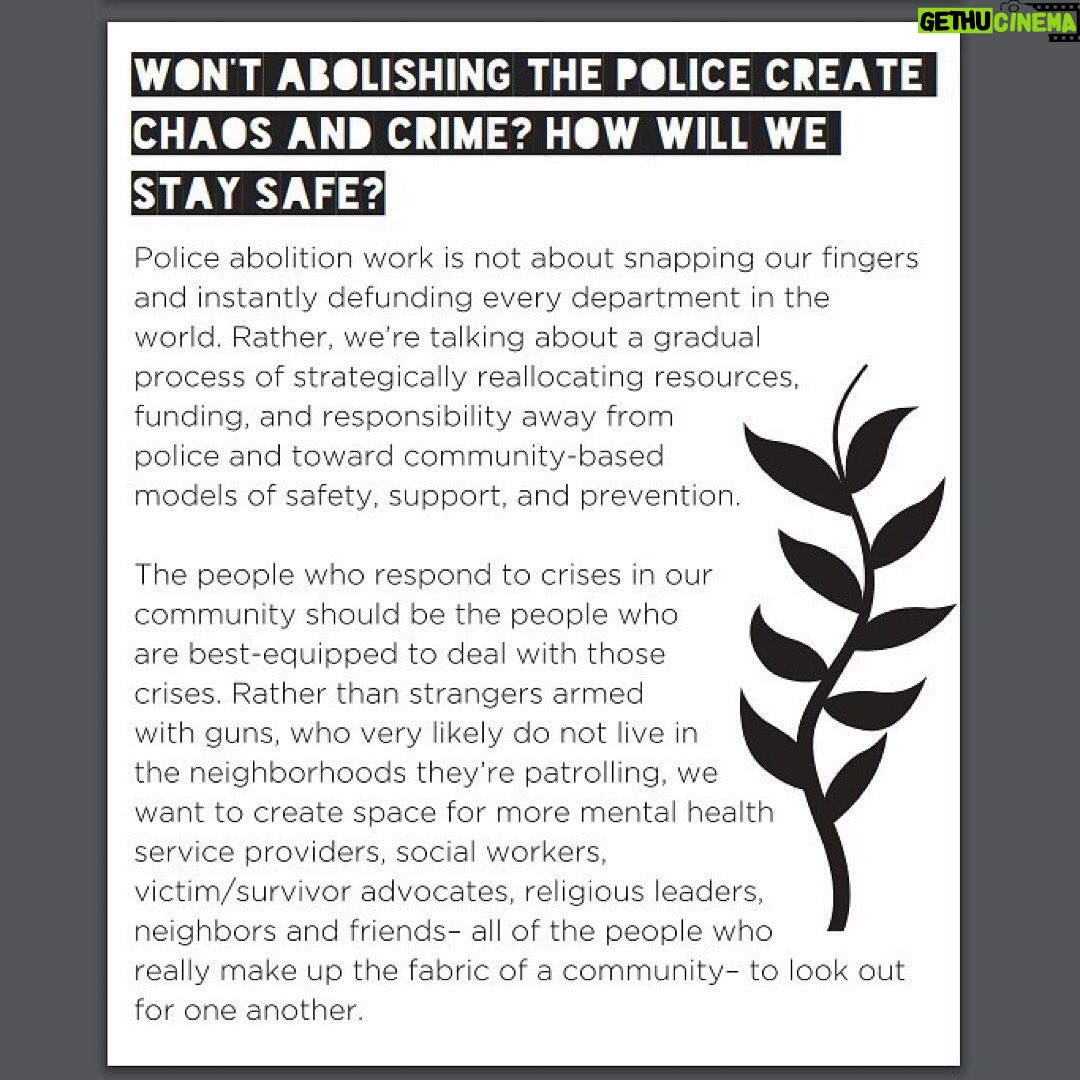 Kelly McCreary Instagram - For those who are curious about what it means to #defundthepolice, here is an excellent explainer by @mpd_150 . Please take the time to read all the way through before posting reactions in the comments. This is about strengthening communities and keeping people safe. 🙏🏾