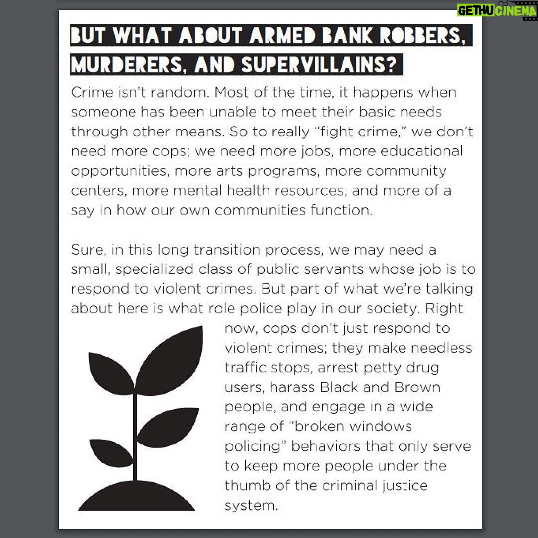 Kelly McCreary Instagram - For those who are curious about what it means to #defundthepolice, here is an excellent explainer by @mpd_150 . Please take the time to read all the way through before posting reactions in the comments. This is about strengthening communities and keeping people safe. 🙏🏾