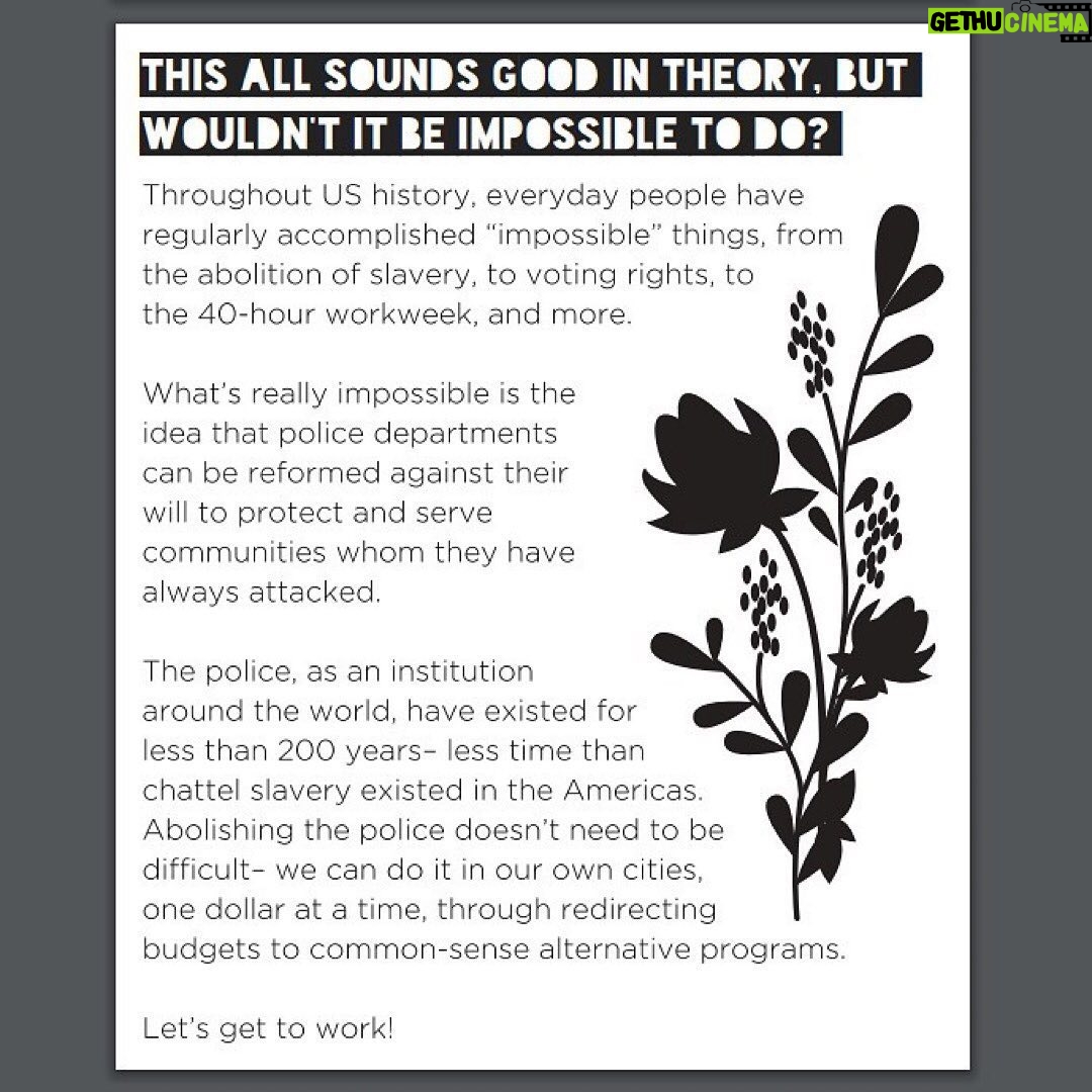 Kelly McCreary Instagram - For those who are curious about what it means to #defundthepolice, here is an excellent explainer by @mpd_150 . Please take the time to read all the way through before posting reactions in the comments. This is about strengthening communities and keeping people safe. 🙏🏾