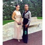 Kelly McCreary Instagram - Once upon a time, in a land far away... Had a fairy tale evening with my gorgeous @byshondaland cousin @jainaleeortiz. Swipe! #wewillneverberoyals #butwegottotakepicswithsome. Absolutely loved my look by @Lisaandtylerj, @marjthestylist and @bridjett_makeup.✨✨✨ Dress- @elisabettafranchi Ring- @gemvara Bag- @marzook_official Shoes- @pollicelee @3publicrelations Monte-Carlo, Monaco