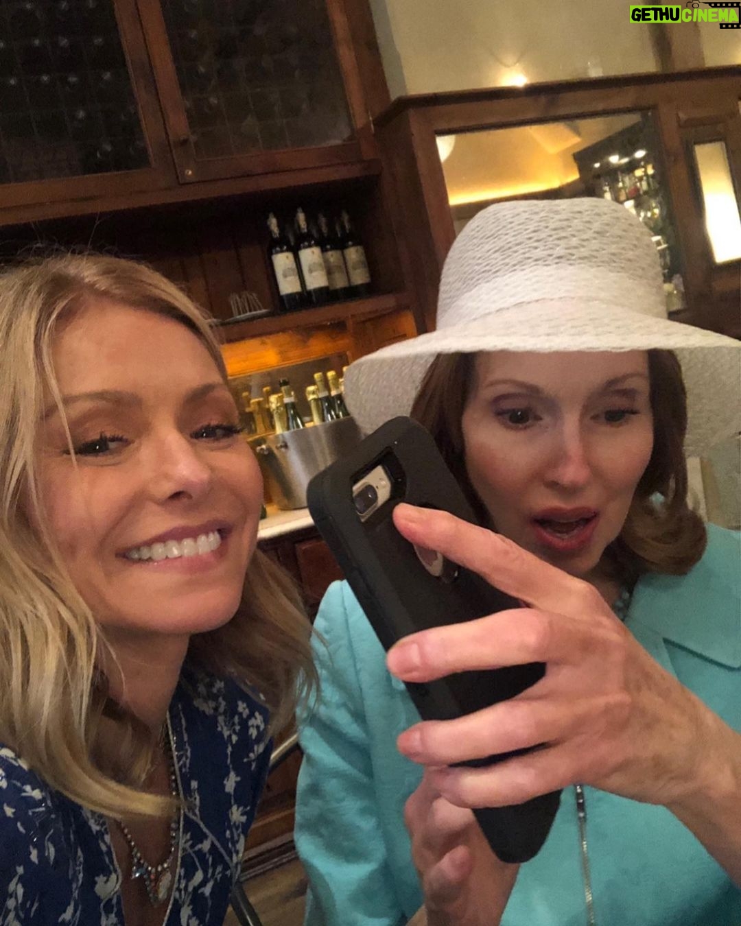 Kelly Ripa Instagram - A rare birthday photo of my mom in her natural habitat, trying to block me from taking her picture with her phone. Amateur move! Happy birthday mom! I love you 🎂♥️🎂🤡😵💫