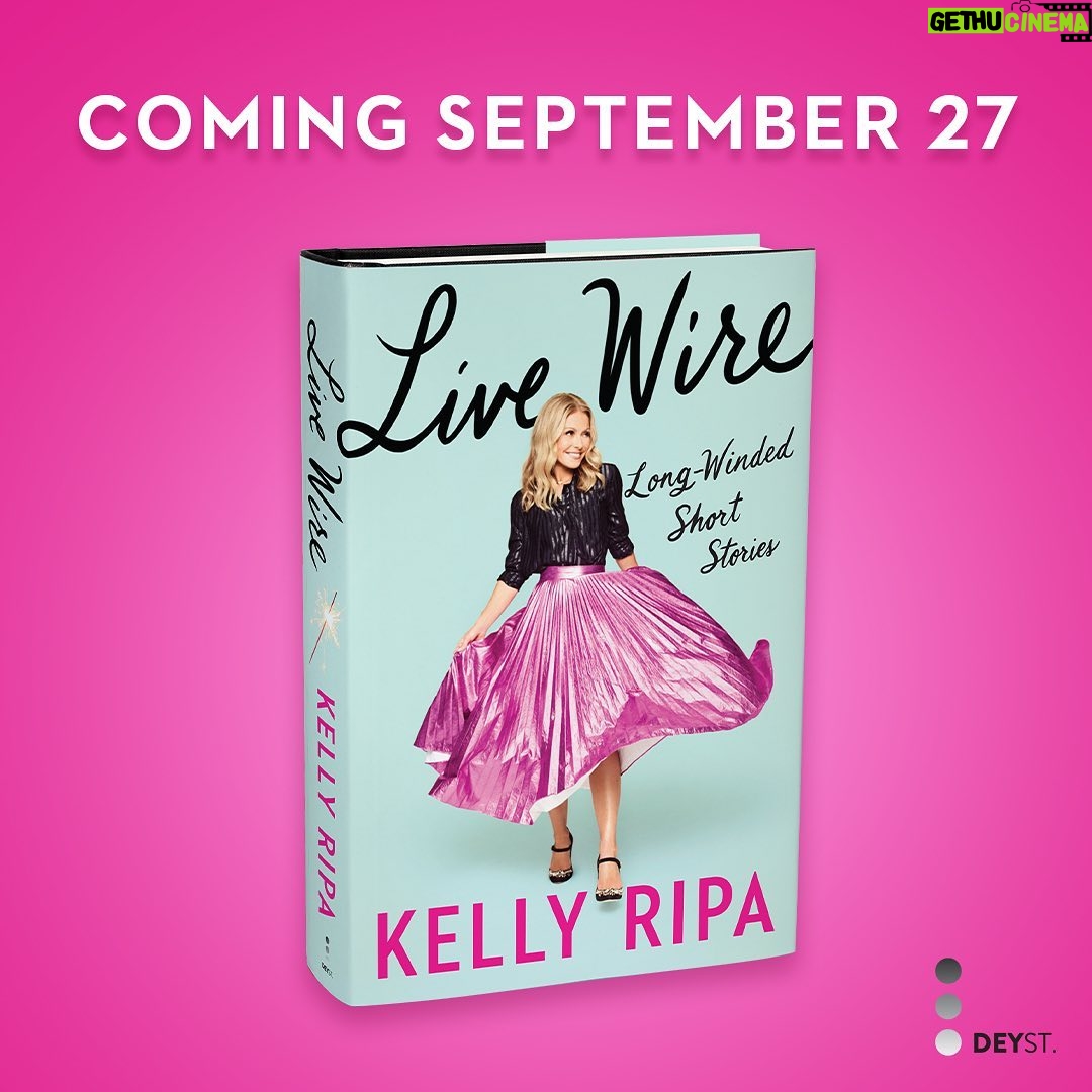Kelly Ripa Instagram - My husband said writing a book is like giving birth. He's never done either. Although it would be like giving birth, if giving birth lasted 18 months. A labor of love nonetheless. Preorder for those who love long winded short stories. Link in Bio. #LiveWireBook
