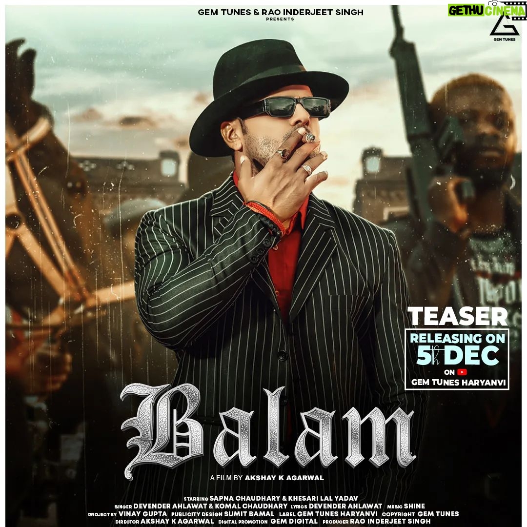 Khesari Lal Yadav Instagram - π Excitement alert! π¨ Bhojpuri King @khesari_yadav is all set to rock the Haryanvi music scene with 'Balam'! β¨ Teaser dropping on Dec 5, 2023, exclusively on GemTunesHaryanvi YT Channel. Follow @gemtunesharyanvi for the inside scoop! πΆ #Balam #KhesariLalYadav #SapnaChoudhary #NewMusicAlert πβ¨" @itssapnachoudhary @iamdevahlawat @itskomalchaudhary @raoinderyadav @reena.indereena @akshayk.agarwal @shineofficial.666 @gemdigitaloffcial @gemtunesofficial @vinayguptaofficial_ @thismohitjain #raoinderjeetsingh #reenayadav #gemdigital #gemtunes #gemtunesharyanvi #newharyanvisong #teaser