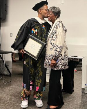 Kid Cudi Instagram - Today was a really special day.  Man, words cant really express how I felt/feel now in this moment.  Im happy, I feel complete, accomplished, validated, all the things that bring immense joy.  My mom sharing this moment w me was everything.  She got emotional, and it was such a special memory we'll have together forever.  I never walked across any stage.  I got my GED in high school and only did a year of college.  My mom finally got to see me achieve what I thought id never do.  And it was beautiful. 🥹 Thank you to @istitutomarangoni_miami , the wholE staff/faculty and ESPECIALLY the STUDENTS (THE FUTURE!!) for welcoming me and my family and friends w open arms and blessing me w this prestigious honor.  I had such a wonderful time meeting you all!! I send u all my love and I will be back very very soon.  We gotta keep building!!! Elevate!!! 

Holy f**k I got my masters 😩

Til next time 😎
Peace and MAD love,

Scott ✌🏾#membersoftherage