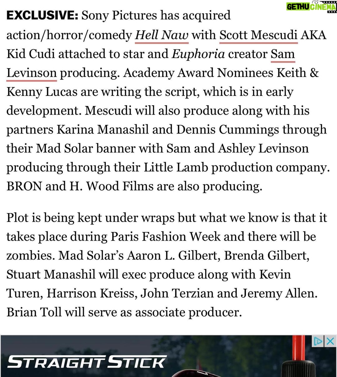 Kid Cudi Instagram - Its all happening how I dreamed it. 😌🙌🏾 HELL NAW incoming!! SONY X MAD SOLAR X LITTLE LAMB X BRON Story By Scott Mescudi and Sam Levinson Written by The Lucas Bros Paris Fashion Week wont be the same 🧟♂️🧟🧟♀️ WE BOUT TO FUCK YALL UP ONE TIME BABY!!