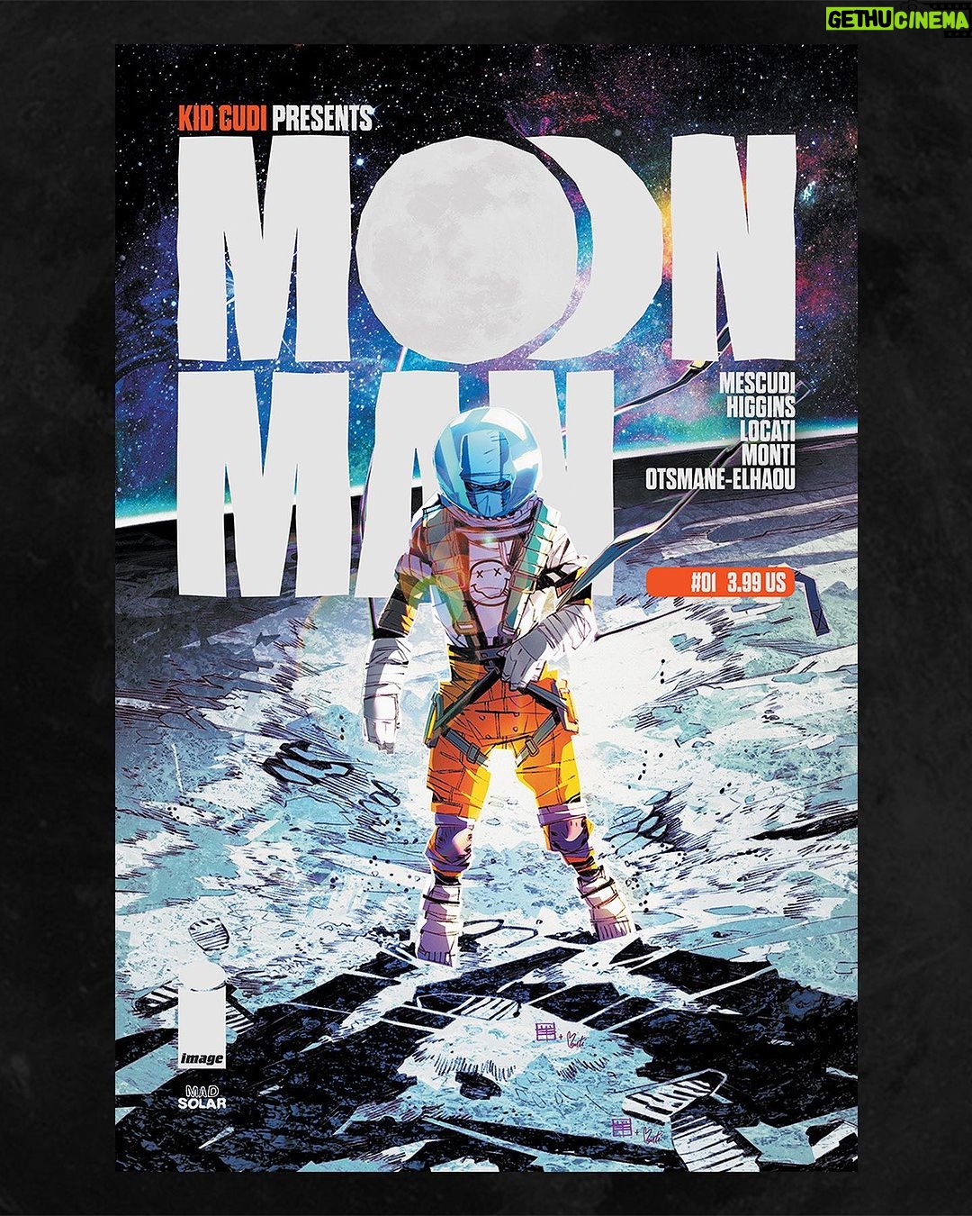 Kid Cudi Instagram - We’re officially one week away from MOON MAN #1! To help us count down to launch, today we’re bringing you a sneak peek at some cosmically epic pages by @locatimarco and @igor.monti! With stunning visuals, enthralling storytelling AND new original music by @KidCudi, MOON MAN isn’t just a comic—it’s an EXPERIENCE. MOON MAN #1 takes flight on January 31 at your local comic book store and MoonManComic.com! Link in @blackmarketnar bio! #moonmancomic #imagecomics #kidcudi #kylehiggins #blackmarketnarrative #superheroes #comics #indiecomics #ncbd #newcomicbookday
