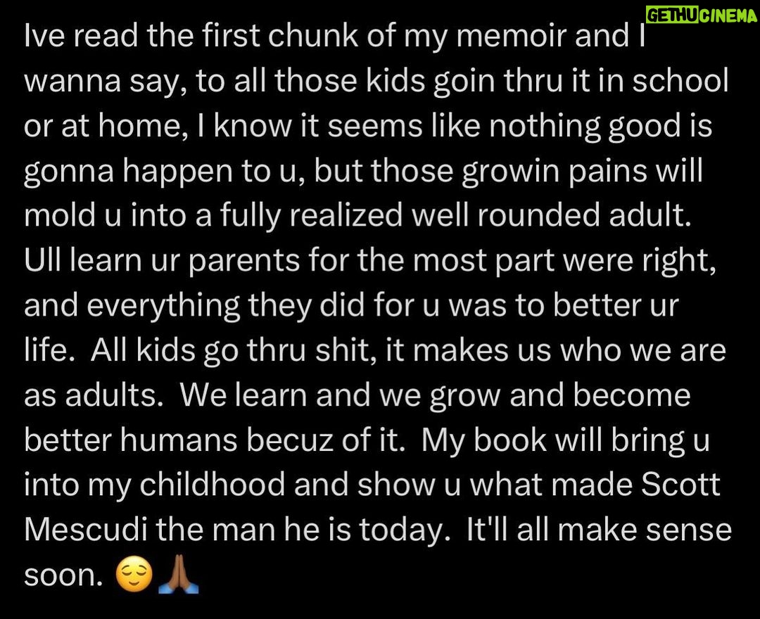 Kid Cudi Instagram - 😉❤️🙏🏾 (CUDI: THE MEMOIR COMIN LATER THIS FALL)